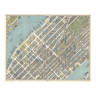 Hermann Bollmann New York City Birds-Eye Map for American Airlines, 1964 For Sale
