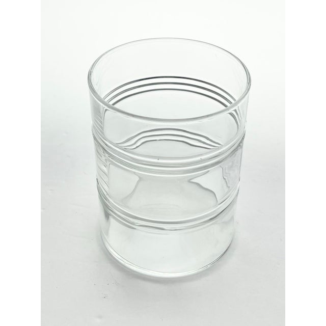 1920s 1920s Anchor Hocking “Banded Rings, Clear” Old Fashioned Tumbler Glasses - Set of 7 For Sale - Image 5 of 6