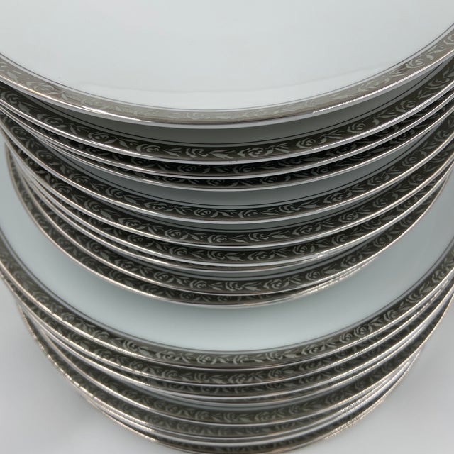 Mid-Century Modern Vintage Noritake “Silvester” 6340 Fine China Dinner Service – 80 Pieces – Service for 12 – Japan, Circa 1960s For Sale - Image 3 of 11