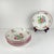 Set of 6 bowl-shaped plates, "Réverbère" pattern by KG Lunéville, tulip and rose design Dimensions: Diameter: 21 cm...