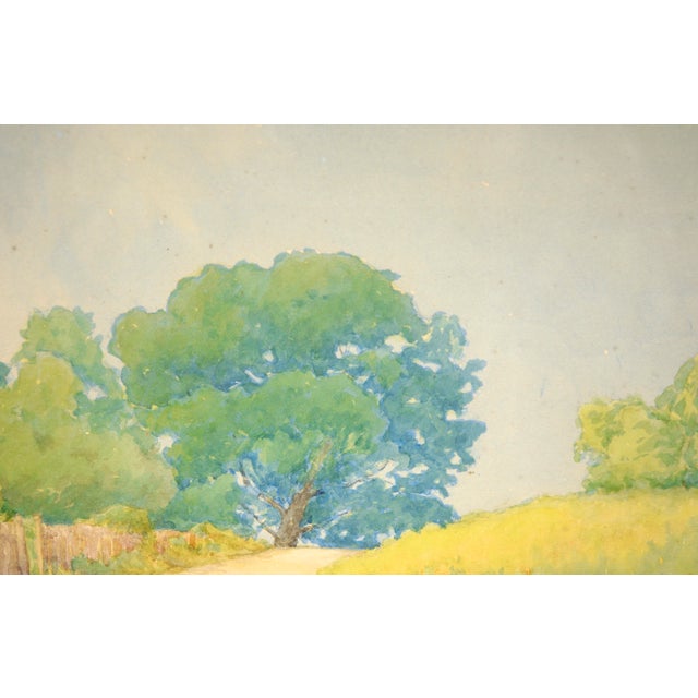 California Golden Poppies and Blue Oaks - Rural Landscape in Watercolor on Paper by Marie English Williams For Sale - Image 9 of 10