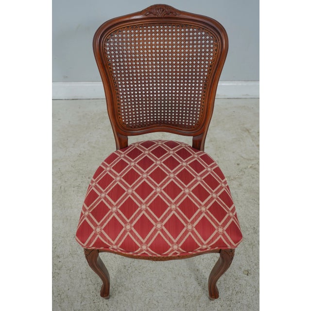 Age: C.2002 Details: French Style Clean Quality Upholstered Seat Cane Back Condition: Excellent Clean Original Finish &...