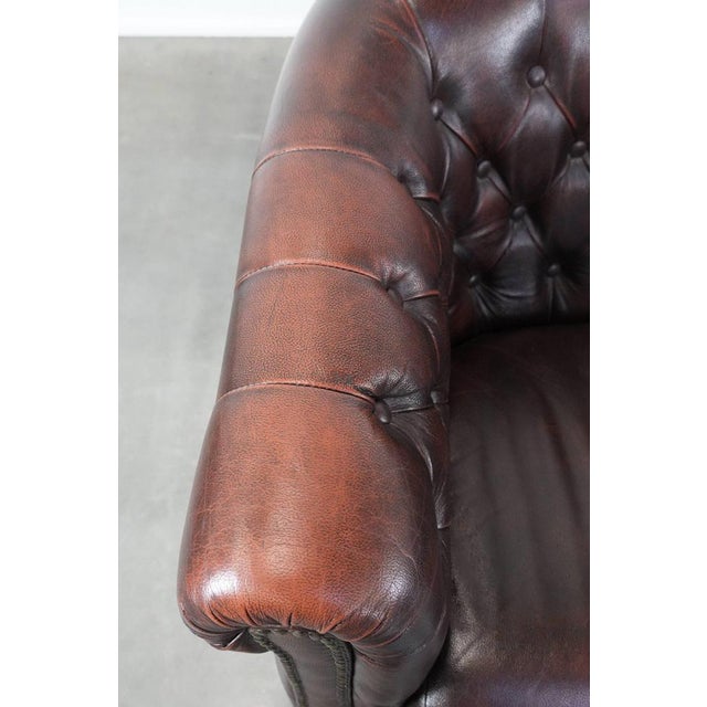 Animal Skin Chesterfield Club Chairs in Cowhide Leather, Set of 2 For Sale - Image 7 of 18