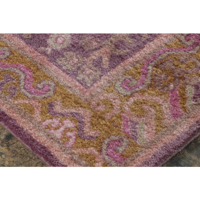 2010s Rug & Kilim’s Modern Khotan Rug in Purple with Pink and Green Floral Patterns For Sale - Image 5 of 7