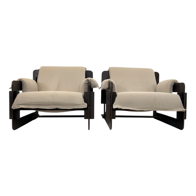 Scandinavian Brutalist Modern Rover / Puzzle Safari Armchairs attributed to Arne Jacobsen for Asko, Finland, 1960s, Set of 2 For Sale