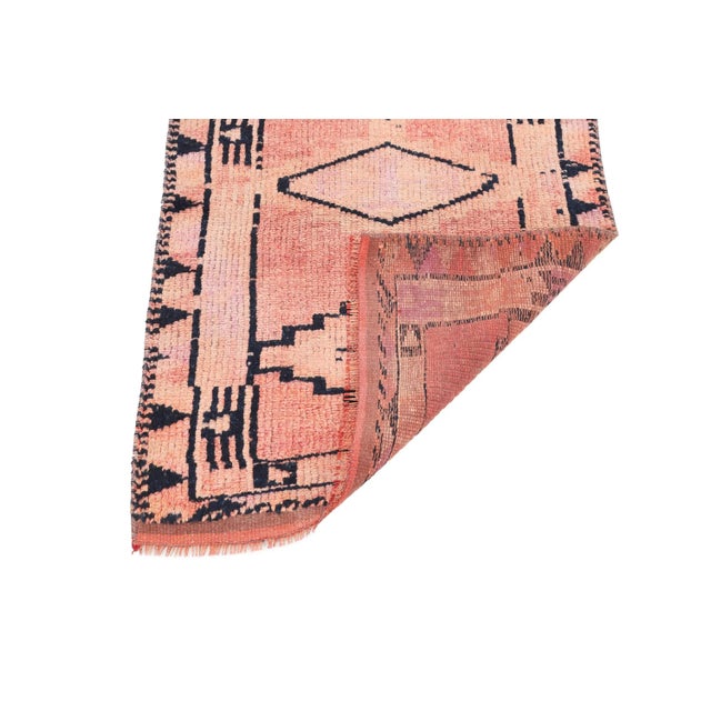 Mid 20th Century Vintage Washed Out Runner Rug For Sale - Image 5 of 7