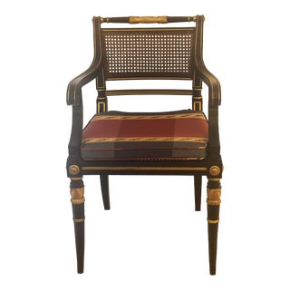 Late 20th Century Baker Ebonized French Empire Style Side Chair For Sale