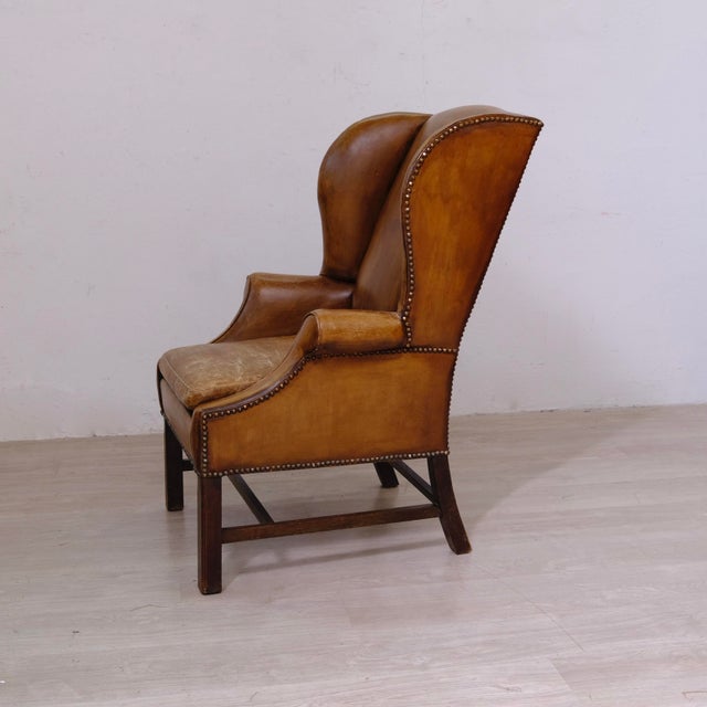 Victorian English Bergere Leather Armchair For Sale - Image 13 of 18