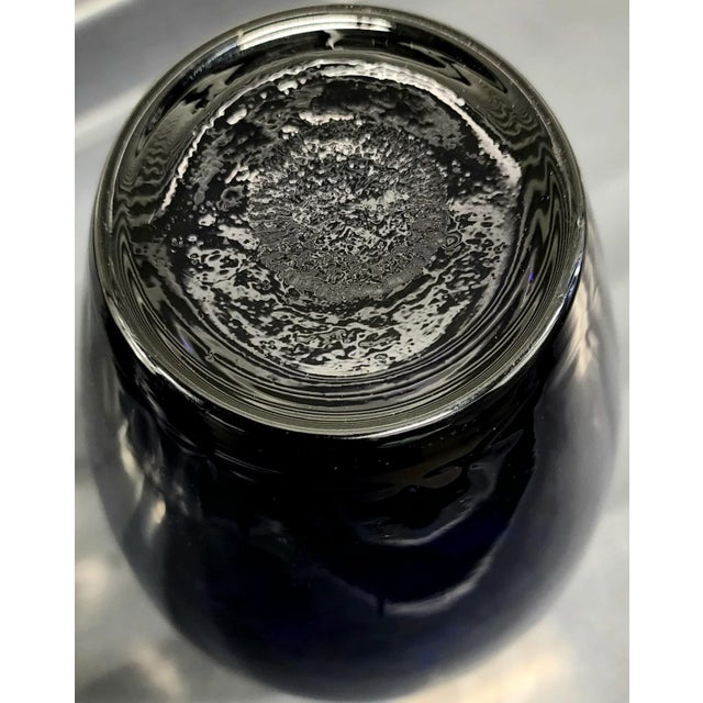 1970s Hand Blown Vintage UltraMarine Fine Glass Vase For Sale - Image 5 of 7