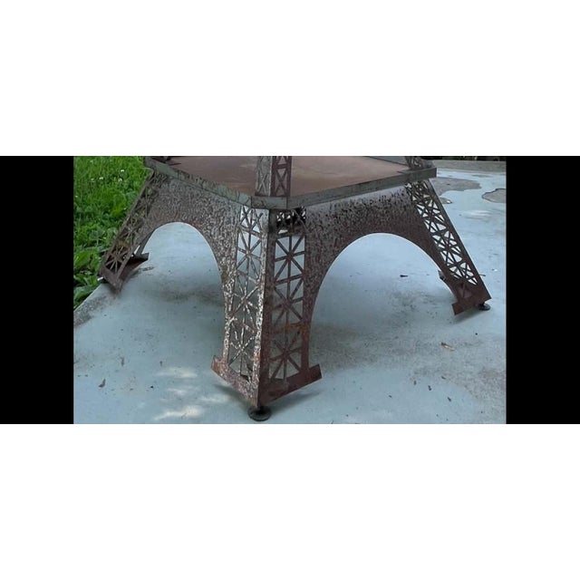 Metal 1980s Garden Eiffel Tower 3 Platform Plant Stand For Sale - Image 7 of 9
