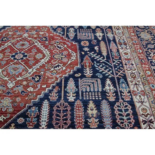 Navy Blue Handwoven Navy Bakhshayesh Style Rug 9'2" X 12'3" For Sale - Image 8 of 12