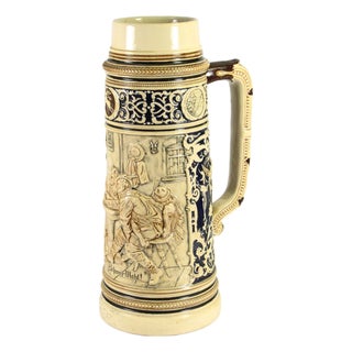 1887-1920 Scenic Beer Stein 3 Liters Marked Tp Johann Peter Thewald, Germany For Sale