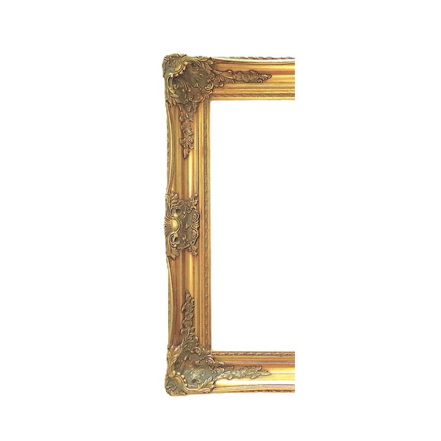 Mid-Century Modern Ornate Gilt Wood Picture Frame Fits 24" X 30" Rabbet Opening For Sale - Image 3 of 5
