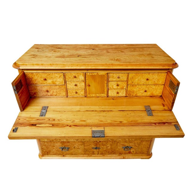 19th Century Swedish Burr Birch Chest of Drawers, 1860 For Sale - Image 9 of 11