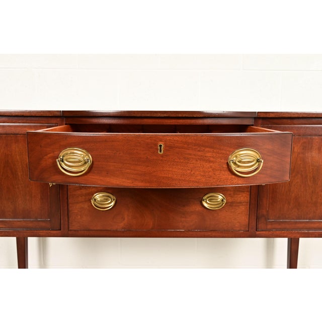 Brown Kittinger Federal Mahogany Bow Front Sideboard Credenza or Buffet For Sale - Image 8 of 16