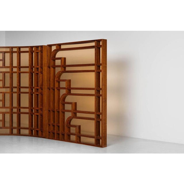 Room Dividers in Walnut and Glass, Italy, 1970, Set of 4 For Sale - Image 17 of 18