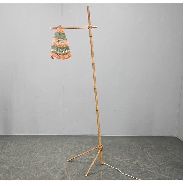 Mid-Century Modern Mid-Century Bamboo and String Floor Lamp, 1960s For Sale - Image 3 of 16