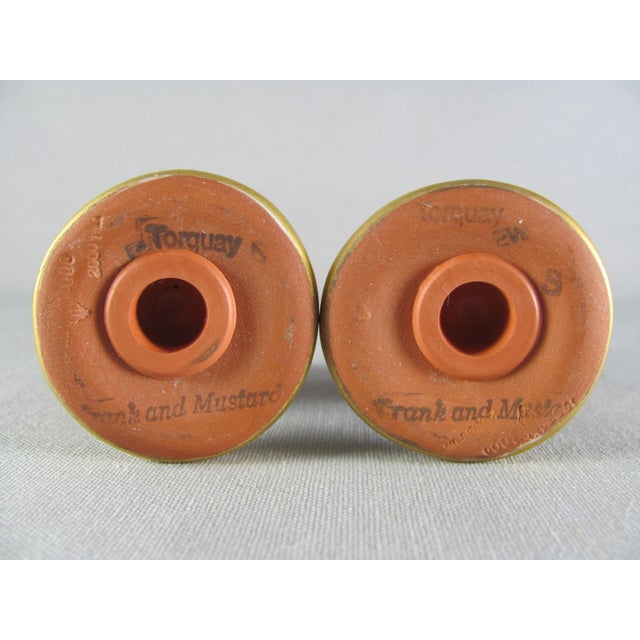 Raspberry Red Mackenzie Childs Torquay Frank & Mustard Stripe Salt & Pepper Shakers - a Pair For Sale - Image 8 of 9