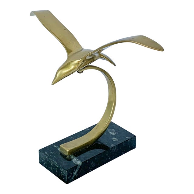 Vintage Brass Seagull Figurine For Sale