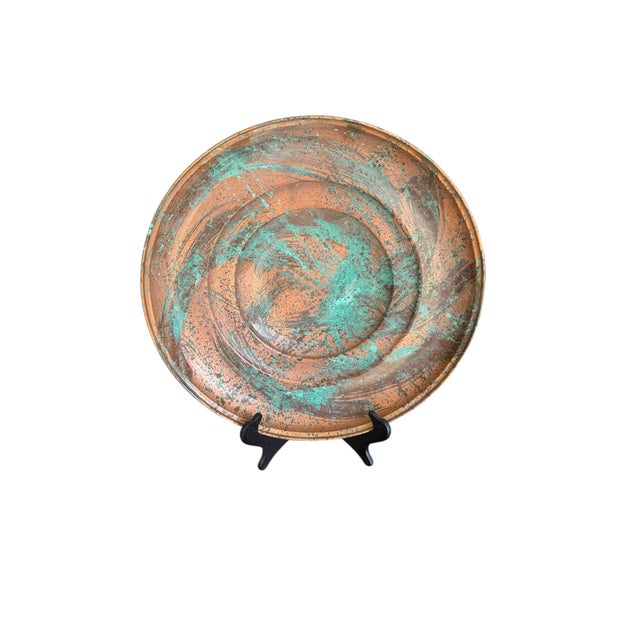 Large Vintage Patinated Copper Bowl For Sale - Image 10 of 12