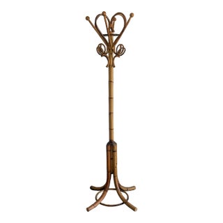 1960s Italian Bamboo and Rattan Coat Rack Tree Attributed to Rosenthal Netter For Sale