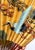 Mid 20th Century Stunning 70 Inch Vintage Chinese Hand Painted Gilt Wall Fan Cranes and Pine Motif For Sale - Image 5 of 14