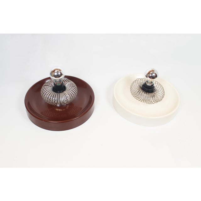 Space Age Spring Wall Lamps by Elektrofém, Hungary, 1970s, Set of 2 For Sale - Image 3 of 10