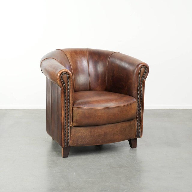Vintage Sheepskin Club Armchair For Sale - Image 13 of 13