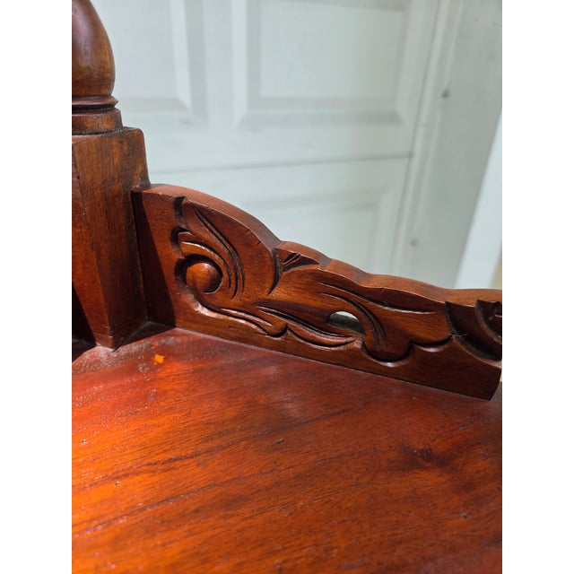 Wood Early 20th Century Eastlake Revival 5-Tier Mahogany Corner Etagere Shelf For Sale - Image 7 of 11