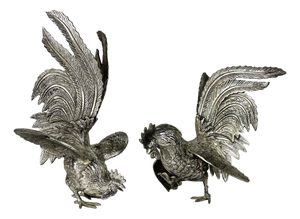 Antique Cast Roosters, 1890s, Set of 2