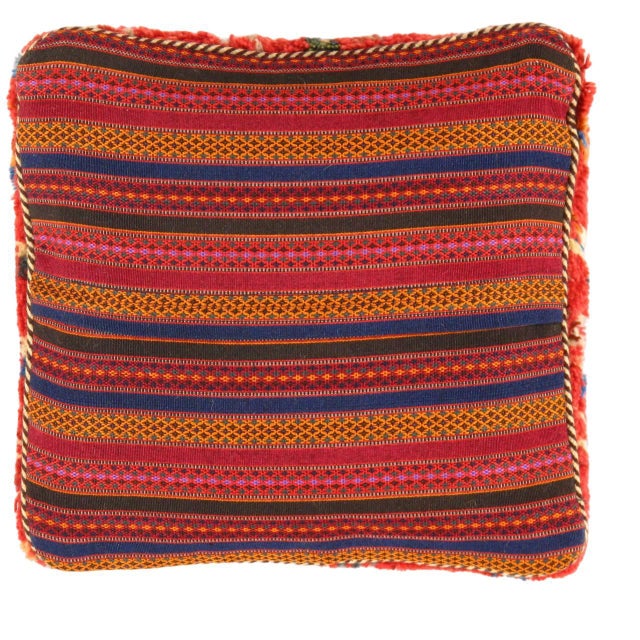 This Gabbeh pillow is made of high-quality LAMBS WOOL The piece was crafted with good workmanship. Gabbeh Pillows are made...