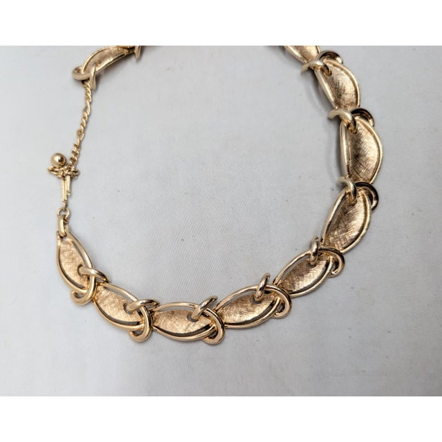 Vintage Late 1950s Signed Boucher Goldtone Collar Necklace For Sale - Image 11 of 12