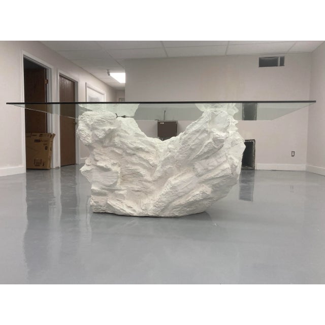 Glass Postmodern Faux Quarry Plaster Dining Table From Sirmos For Sale - Image 7 of 13