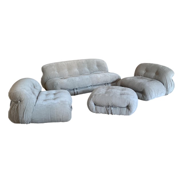 Soriana Living Room Set by Afra and Tobia Scarpa for Cassina, Set of 4 For Sale