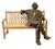 Bronze Albert Einstein Statue on Garden Bench For Sale - Image 10 of 10