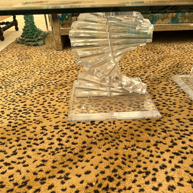 1970s A Spiral Stacked Lucite Coffee Table For Sale - Image 6 of 6