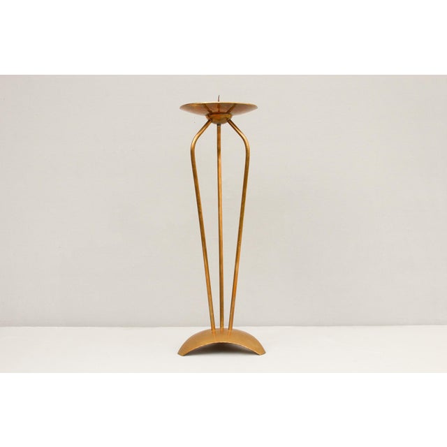 Bauhaus Floor Candleholder in Brass by Alfred Schäfter, Germany, 1930 For Sale - Image 10 of 10