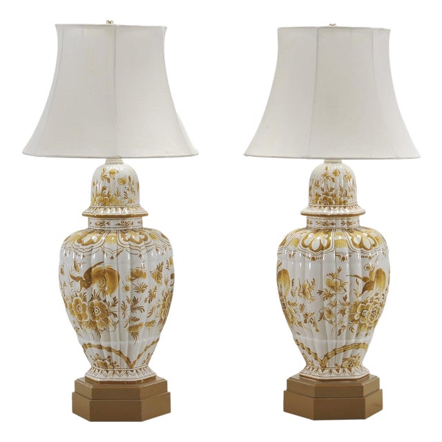 Pair of Wilshire House Porcelain Ginger Jar Table Lamps (No Shades Included) For Sale