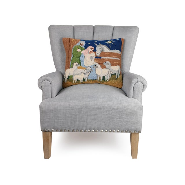 A festive way to spruce up your home for the holidays and winter season! 100% wool hooked throw pillow / accent pillow....