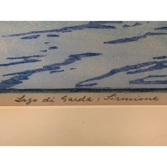 Early 20th Century Vintage Signed and Numbered Handmade Italian Color Print of Lake Sarda For Sale - Image 5 of 11