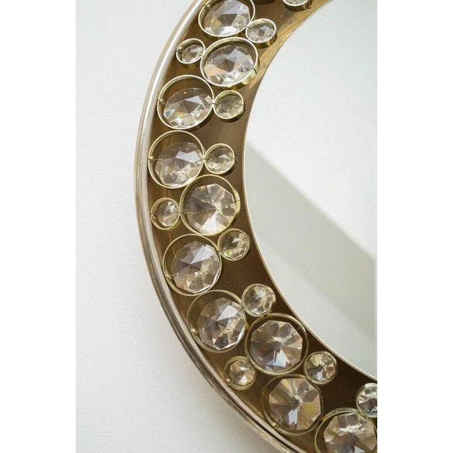 Modern 1960s Palwa Illuminated Mirror – Brass & Crystal Hollywood Regency Glam For Sale - Image 3 of 10