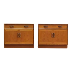 1960s Large Pair of Mid Century Teak Nightstands by G Plan