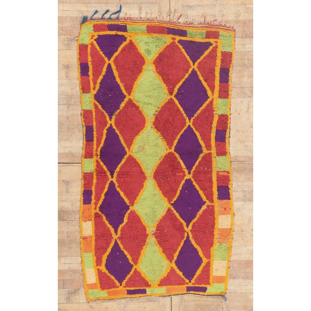 Vintage Boujad Boucherouite Moroccan Rug, 04'05 X 08'03 For Sale - Image 10 of 10