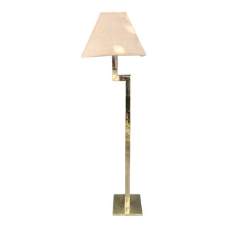 Geometric Design Brass Floor Lamp For Sale