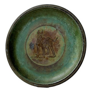 Art Deco Great Dane Bronze Dish by Holger Fridericias, 1930s For Sale