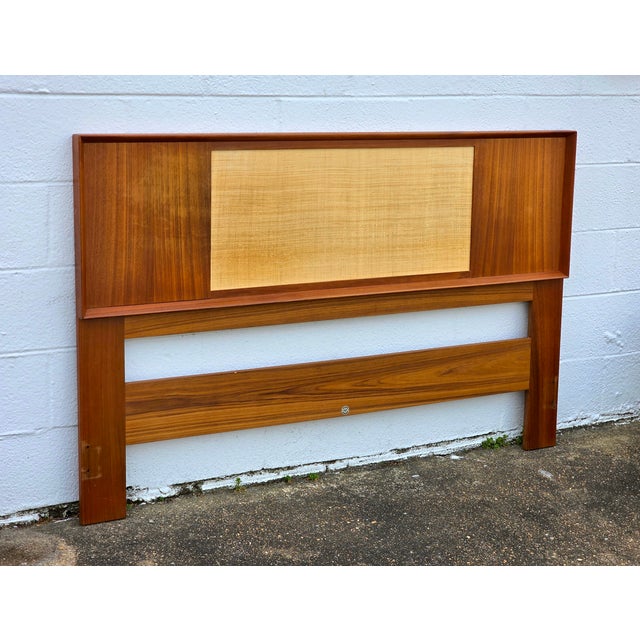 Mid-Century Modern Danish Modern Teak & Cane Headboard by Sven Madsen for Falster For Sale - Image 3 of 7