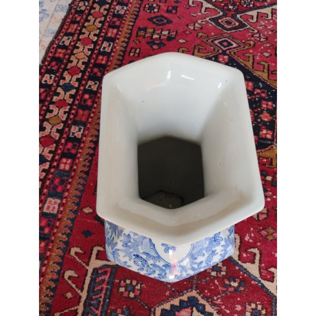 Antique Chinese Blue and White Porcelain Vase For Sale - Image 4 of 9