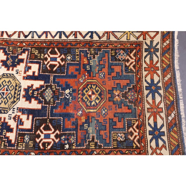 Ivory Antique Caucasian Shirvan Lezgi Design Rug 2'10'' X 4'10'' For Sale - Image 8 of 12