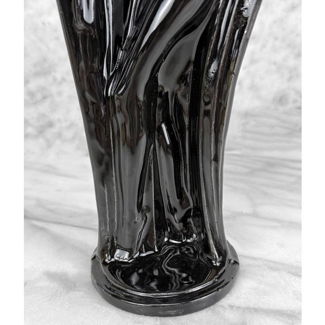 Vintage Art Deco Black Ceramic Flapper Women Sculpture - 10" For Sale - Image 9 of 10