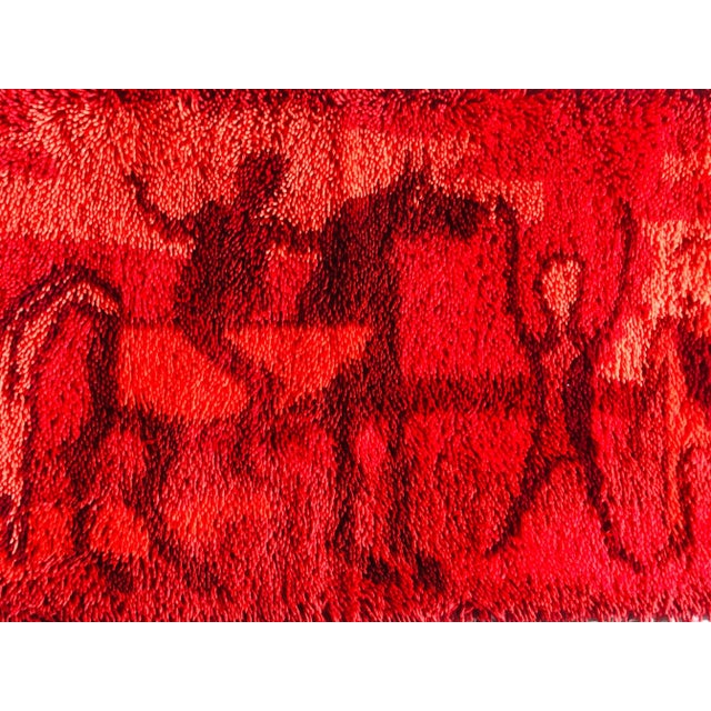 Mid-Century Modern Sale! 60s Vintage Ege Rya Rug Wool Danish Modern Cubist Etruscan Horses & Riders Textile Art Wall Hanging For Sale - Image 3 of 12